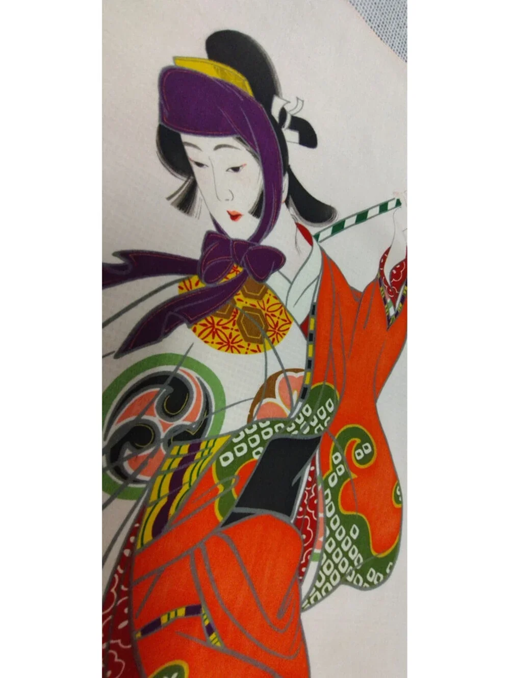 Geisha 1950s Towel Panel NEW DEADSTOCK 50s Asian Japan CHINA? BEAUTIFUL COLORS